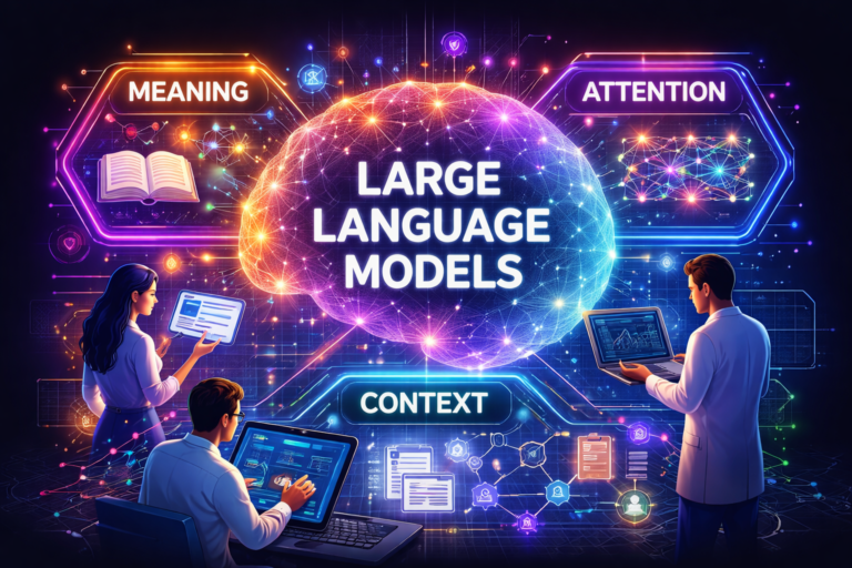 Human AI Interaction showing how meaning, context, and attention work in large language models