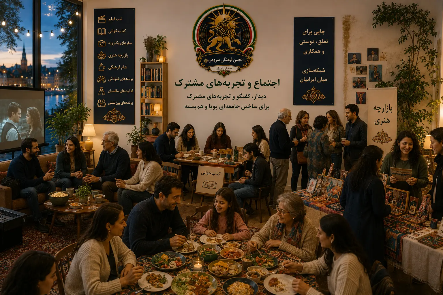 دورهمی فرهنگی و اجتماعی ایرانیان در انجمن فرهنگی سرومی با برنامه‌های خانوادگی، هنری و بین‌نسلی