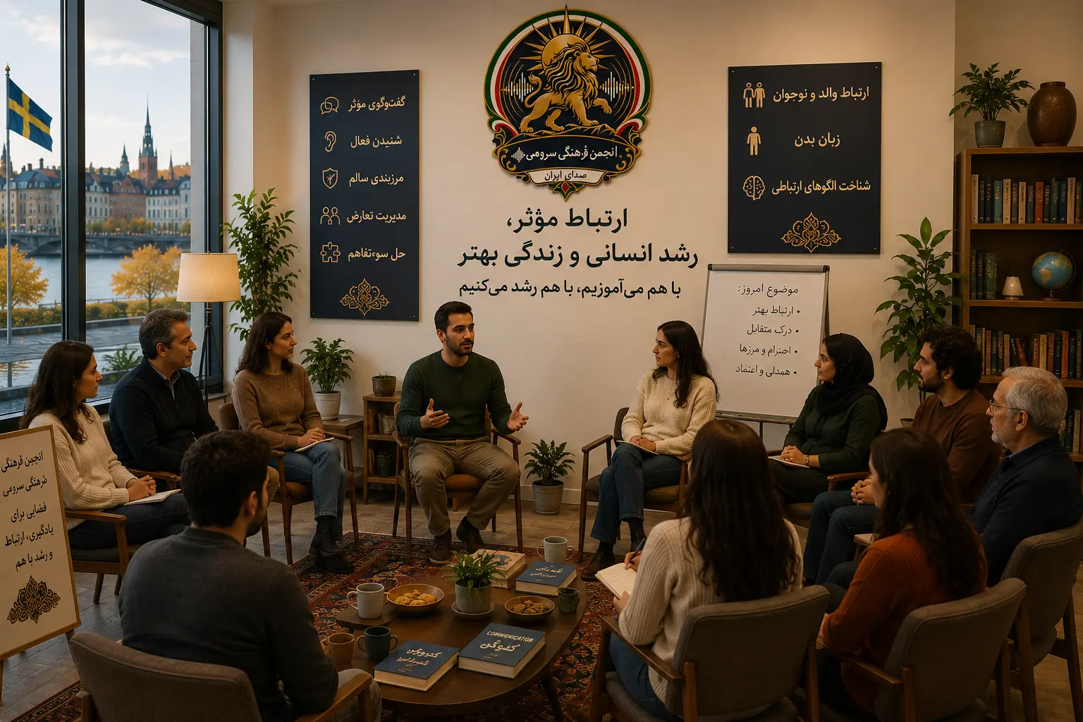 کارگاه ارتباط مؤثر و رشد انسانی در انجمن فرهنگی سرومی با تمرکز بر گفتگو، شنیدن فعال و مهارت‌های ارتباطی