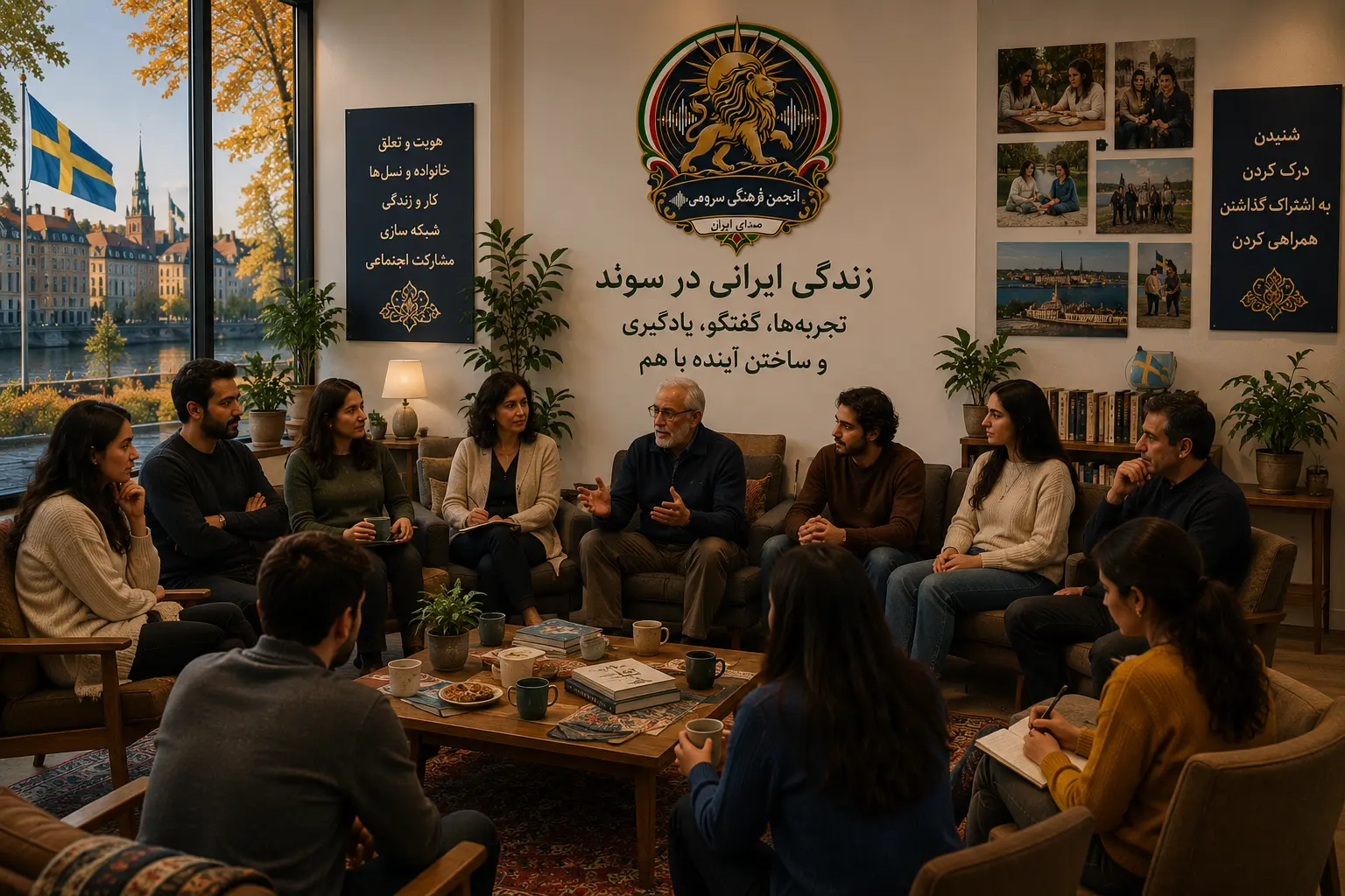 نشست و گفتگوی ایرانیان درباره زندگی، هویت، خانواده و مشارکت اجتماعی در سوئد در انجمن فرهنگی سرومی